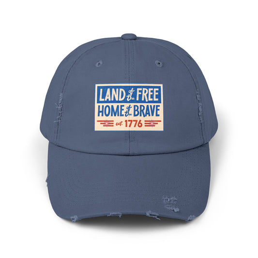 Land of the Free D1 Unisex Distressed Cap